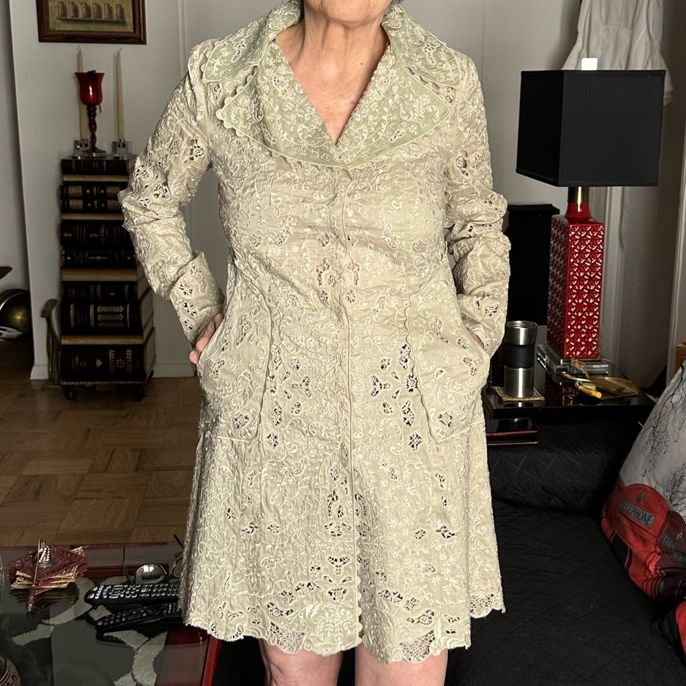 Ellie Tahari Lace Mint Green Coat